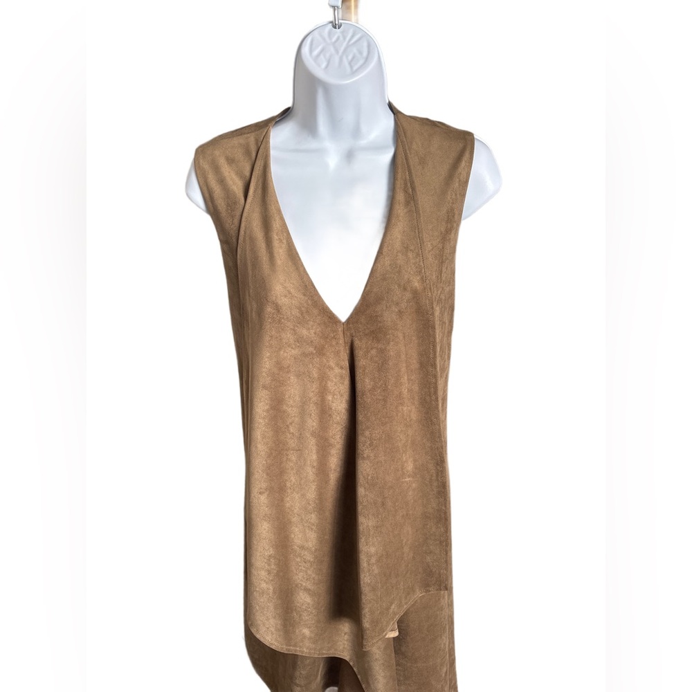 BCBGMaxAzria | Faux Suede Asymmetrical High Low Dress - Picture 5 of 8
